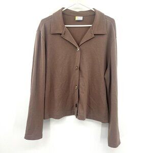 Hanna Andersson Brown Button Front Collarged Cardigan Women's Large